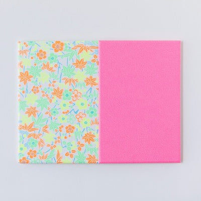 Shogado Yuzen Folding Stampbook - Shuincho Goen "Neon" Series - Maple Leaves #5 (Made in Kyoto, Japan)