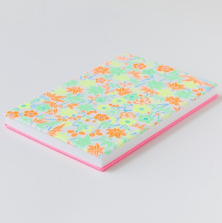 Shogado Yuzen Folding Stampbook - Shuincho Goen "Neon" Series - Maple Leaves #5 (Made in Kyoto, Japan)