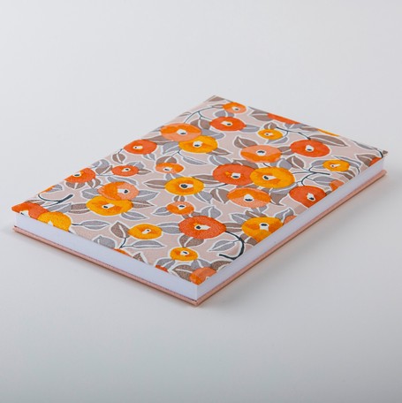 Shogado Yuzen Folding Stampbook - Shuincho Goen "Chic" Series - Orange #2 (Made in Kyoto, Japan)