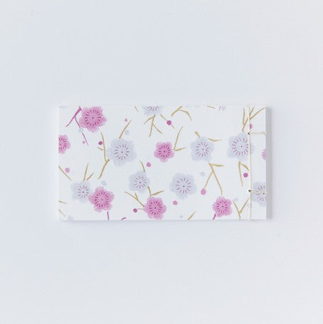 Shogado Watoji Yuzen Memo Pad - "Chic" Purple Floral #4 (Made in Kyoto, Japan)