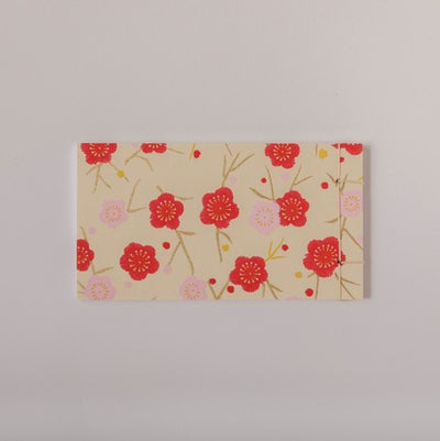 Shogado Watoji Yuzen Memo Pad - Pink & Red Flowers #14 (Made in Kyoto, Japan)