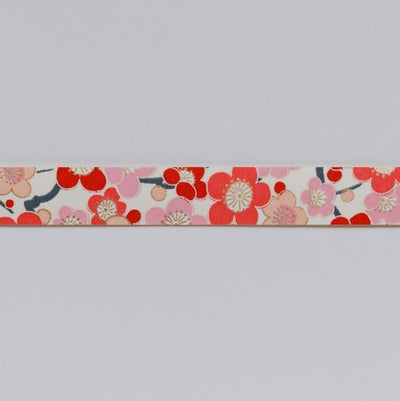 Yuzen Washi Tape - Pink / White / Red Floral #33 (Made in Kyoto, Japan)