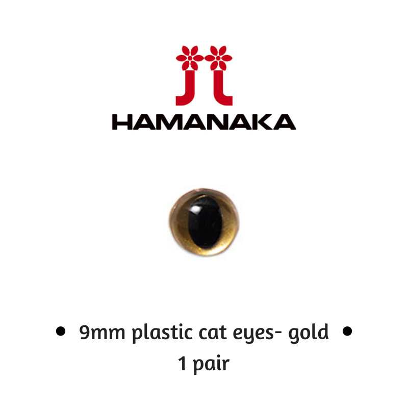 Hamanaka 9mm Cat Eyes - 1 Pair - Gold