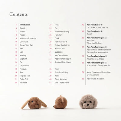 Adorable Pom Pom Animals Craft English Book - Kazuko Ito