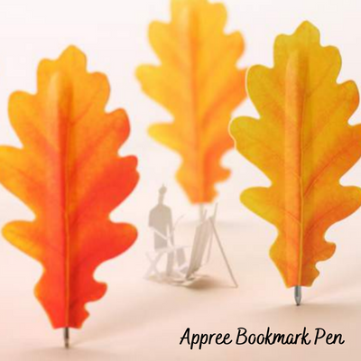 Appree Korea - Bookmark Pen - Autumn Oak Leaf
