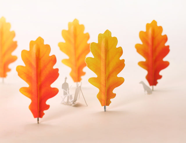 Appree Korea - Bookmark Pen - Autumn Oak Leaf