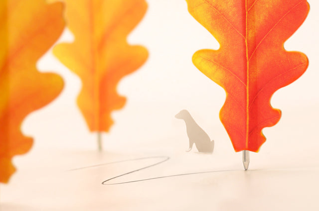 Appree Korea - Bookmark Pen - Autumn Oak Leaf
