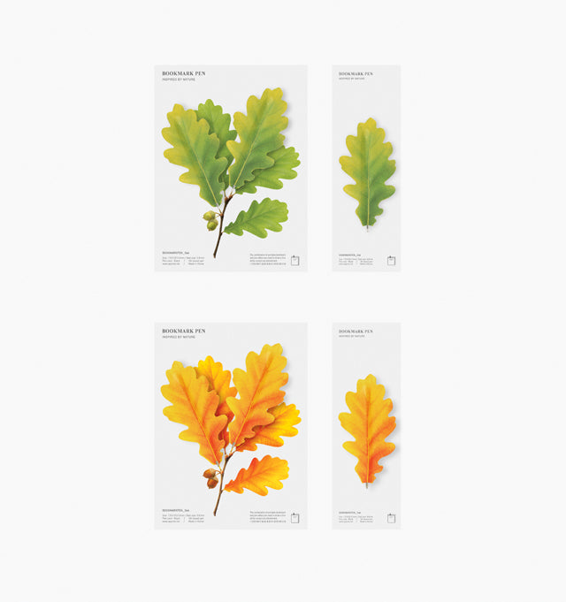 Appree Korea - Bookmark Pen - Autumn Oak Leaf