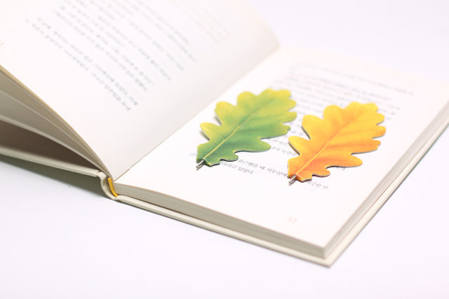 Appree Korea - Bookmark Pen - Autumn Oak Leaf