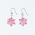 Japanese Fabric Flower Resin Earrings - Pink