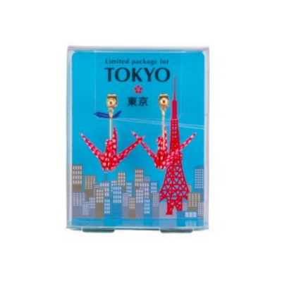 Japanese Paper Origami Earrings - Tokyo Tower (Made in Japan)