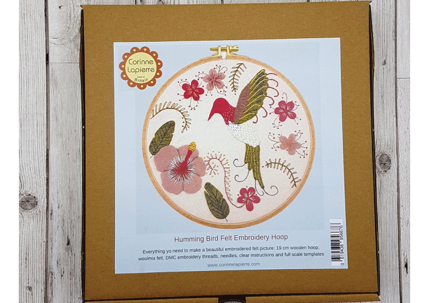 Corinne Lapierre Applique Hoop Sewing Kit - Hummingbird (19cm Hoop)