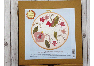 Corinne Lapierre Applique Hoop Sewing Kit - Hummingbird (19cm Hoop)