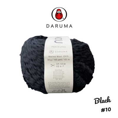 DARUMA Genmou Yarn - Black #10