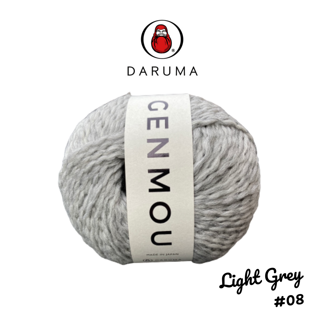 DARUMA Genmou Yarn - Light Grey #8