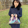 Noren Japanese Furoshiki Foldable Bag - Floral Purple (Made in Japan)