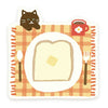 Furukawa Paper Works - Die Cut Sticky Note Block - Breakfast with Cat