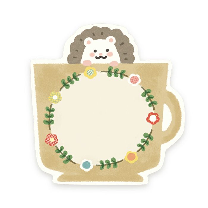 Furukawa Paper Works - Die Cut Sticky Note Block - Hedgehog