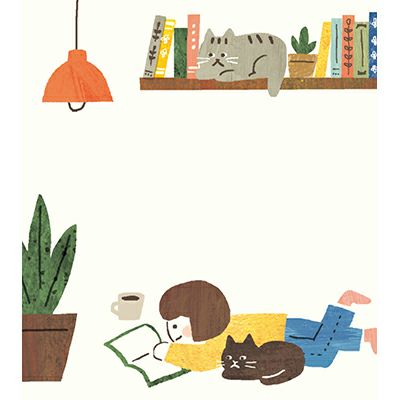 Furukawa Paper Works - Watashi Biyori Memo Pad - Home with Cats
