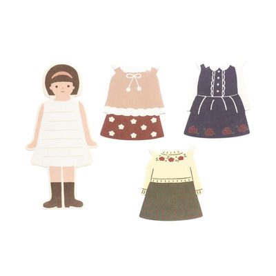 Furukawa Paper Works - Kisakae Letter Set - Dress up Girl - Floral clothes