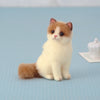 Hamanaka Aclaine Acrylic Fibre Needle Felting Kit - Brown and White Cat (English)