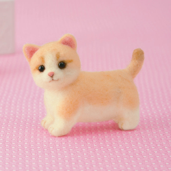 Hamanaka Aclaine Acrylic Fibre Needle Felting Kit - Munchkin Cat