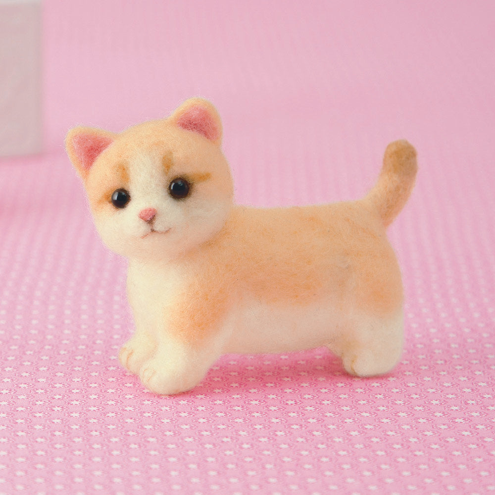 Hamanaka Aclaine Acrylic Fibre Needle Felting Kit - Munchkin Cat