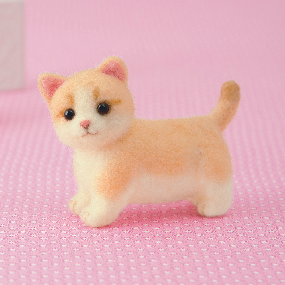 Hamanaka Aclaine Acrylic Fibre Needle Felting Kit - Munchkin Cat