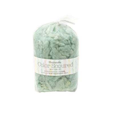 Hamanaka Color Scoured Fluffy Felting Wool - Pastel Green