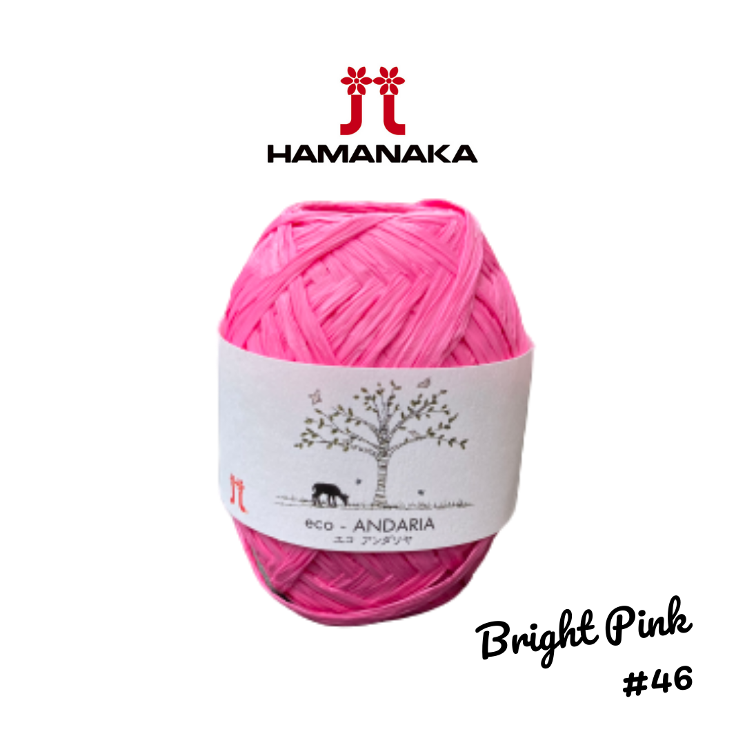Hamanaka Eco-Andaria Raffia Yarn - Bright Pink #46