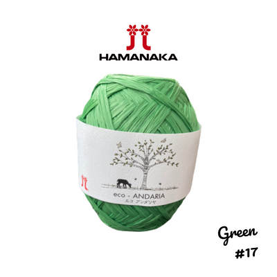 Hamanaka Eco-Andaria Raffia Yarn - Green #17