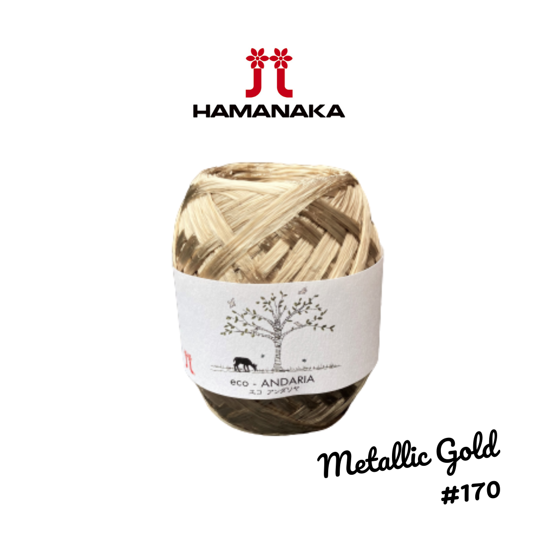 Hamanaka Eco-Andaria Raffia Yarn - Metallic Gold #170