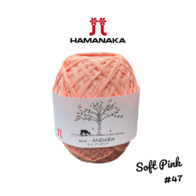 Hamanaka Eco-Andaria Raffia Yarn - Soft Pink #47