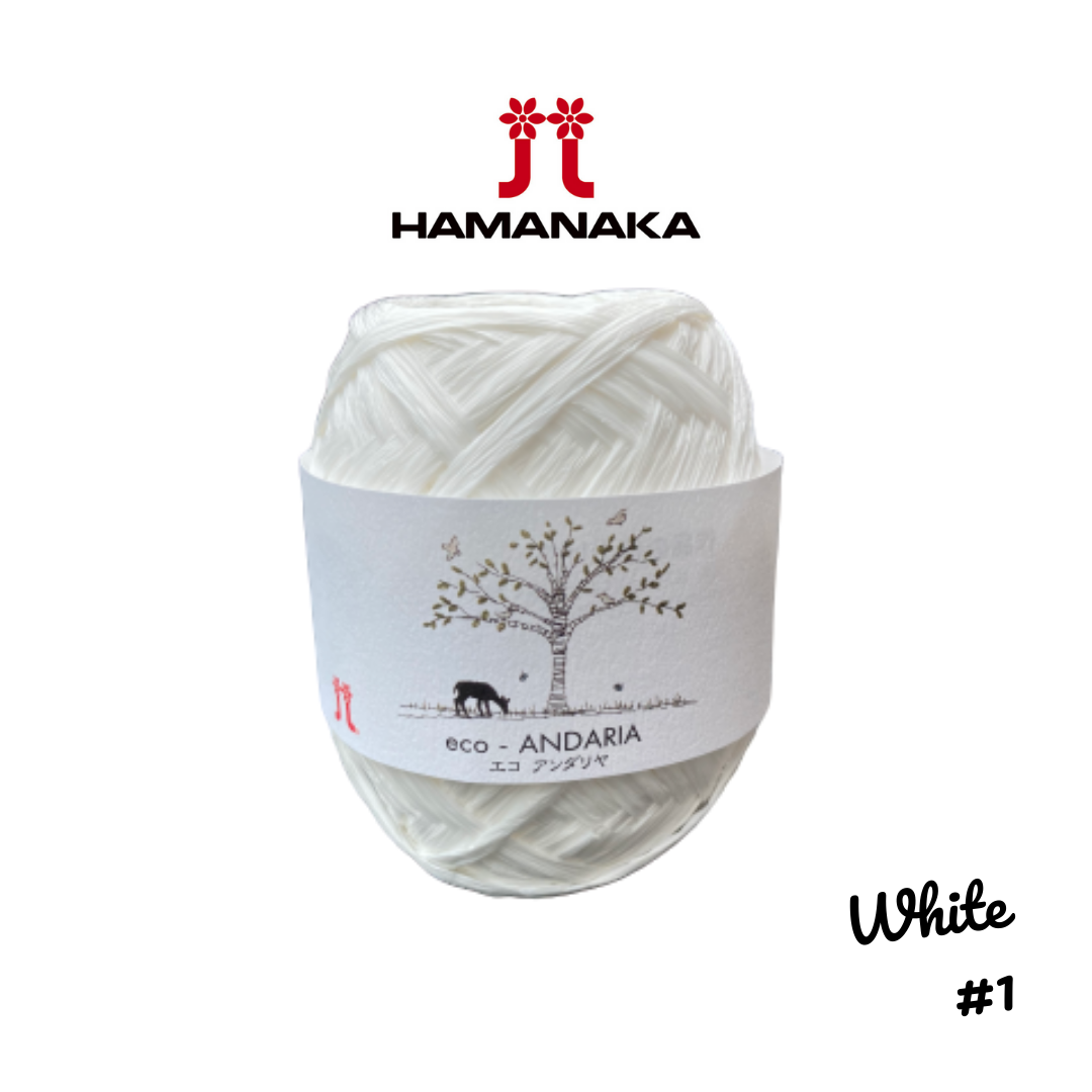 Hamanaka Eco-Andaria Raffia Yarn - White #1