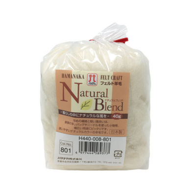 Hamanaka Natural Blend Merino Roving - Cream 40g