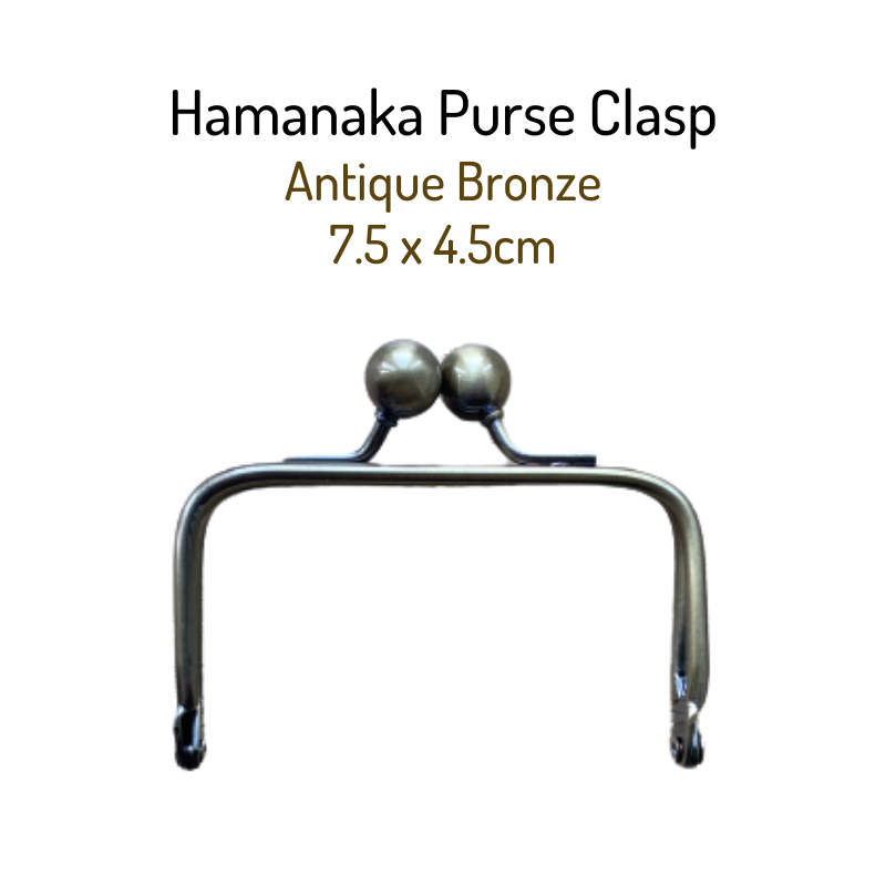 Hamanaka Metal Purse Frame - Antique Bronze 7.5 x 4.5cm
