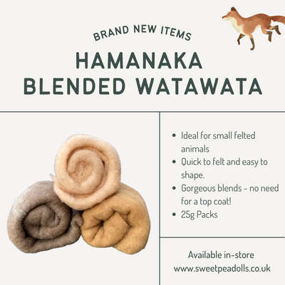 Hamanaka Needle Watawata Core Wool Batt - 25g Blended Dark Brown