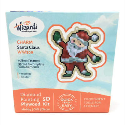 Wizardi Wooden Charms Diamond Painting Kit - Santa Claus