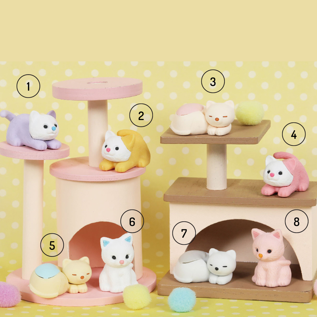 Iwako Puzzle Erasers - Individual Cats (Made in Japan)
