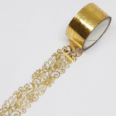 Kamiiso Monde Clear Decorative Tape - Gold Floral (Made in Japan)