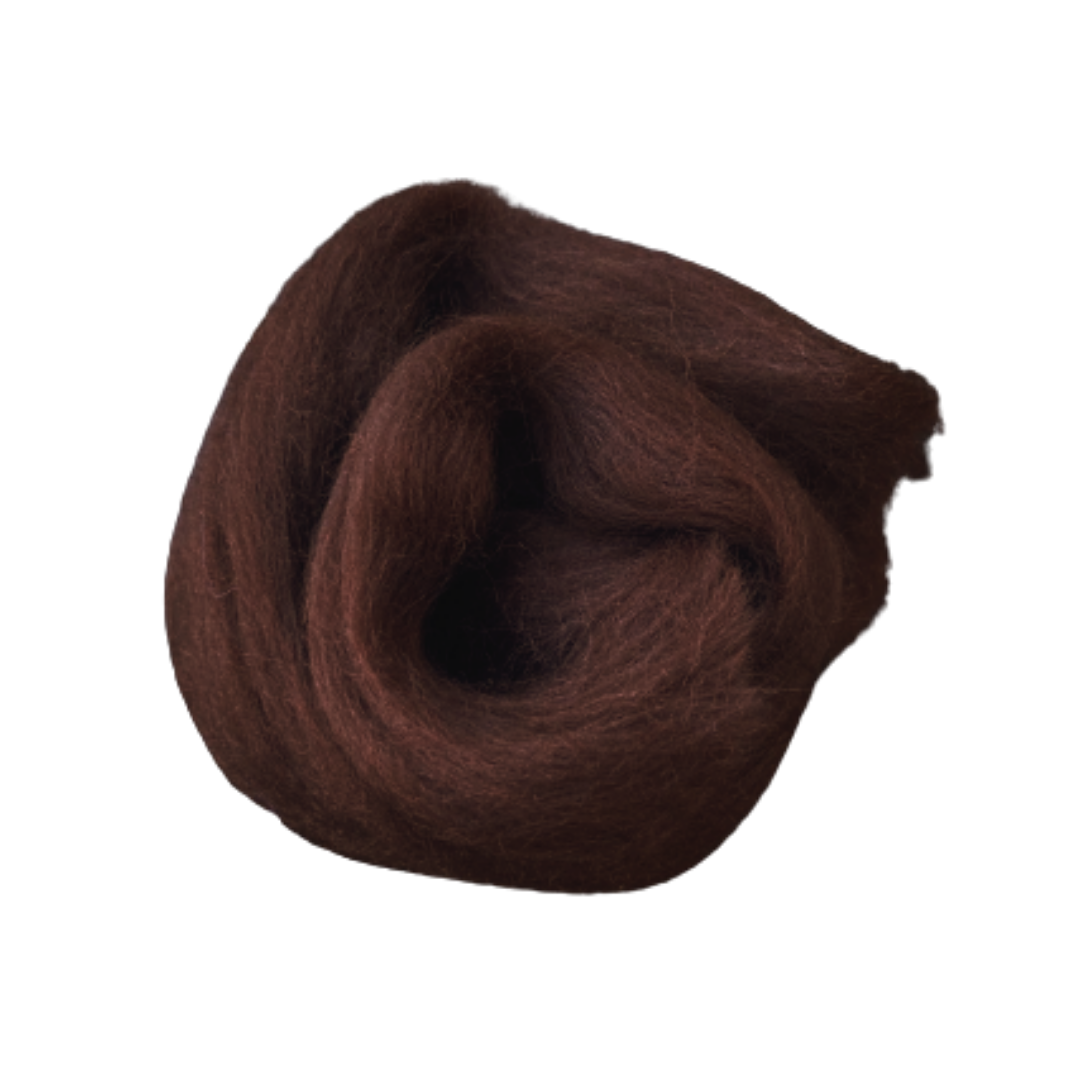 Needle Felting Wool Roving - Chocolate M034