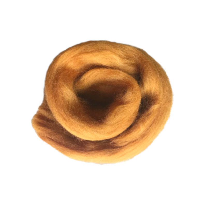 Needle Felting Wool Roving - Amber M029