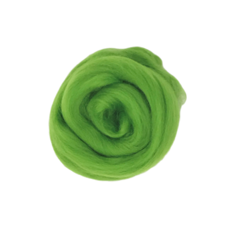 Needle Felting Wool Tops- Apple Green M014