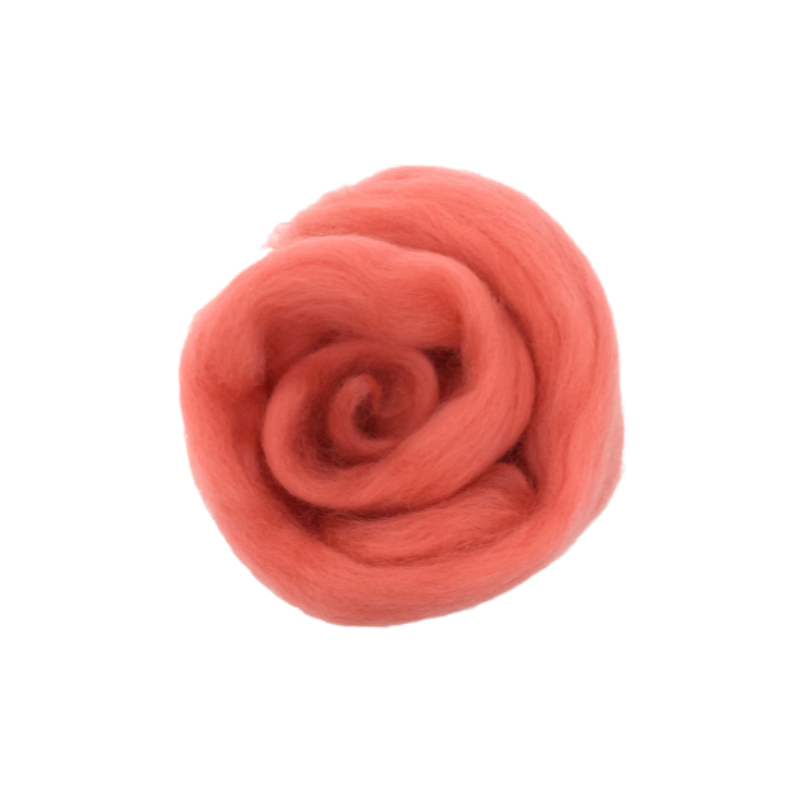 Needle Felting Wool Tops - Coral M021