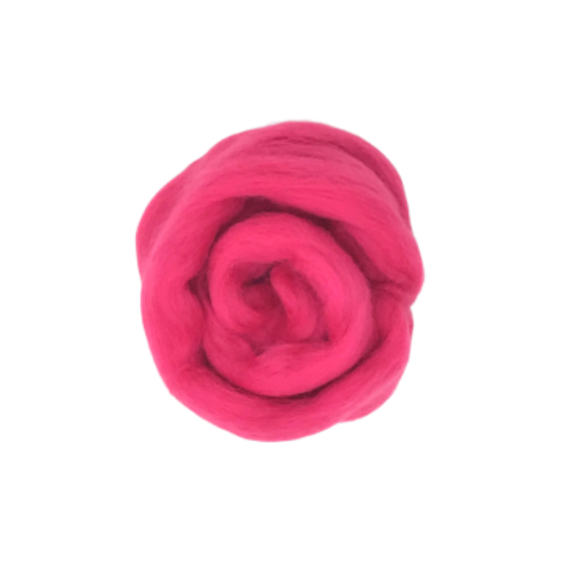 Needle Felting Wool Roving - Deep Rose M009