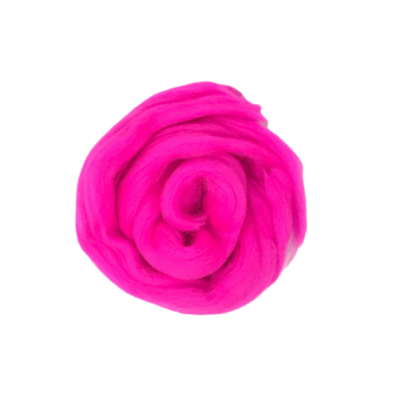 Needle Felting Wool Roving - Hot Pink M010