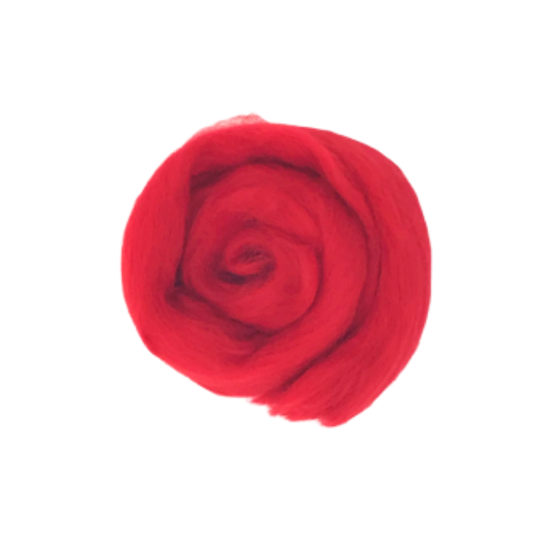 Needle Felting Wool Tops - Ruby Red M008