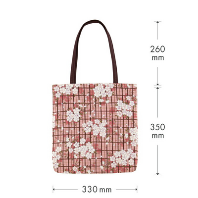 Noren Japanese Tote Bag - Purple with Sakura (Made in Japan)