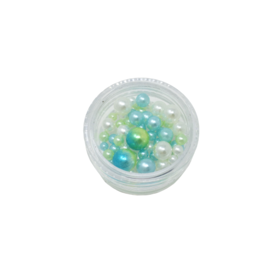 Pearlescent Beads for Resin Creation - Small Pot - Sea Green Mix