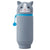 Punilabo Stand Pencil Case (Big) - Grey and White Cat